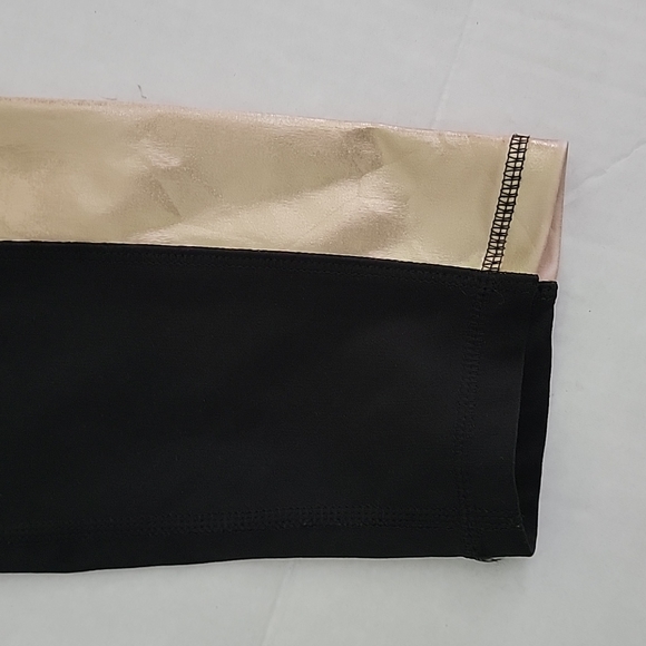 X by Gottex Black & Gold Contrast Leggings Women's Small - Picture 2 of 9